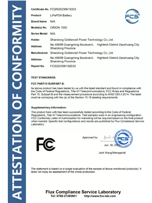 attestation of conformity