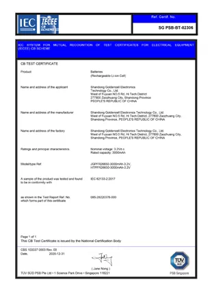 cb test certificate