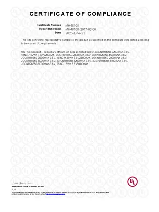 certificate of compliance