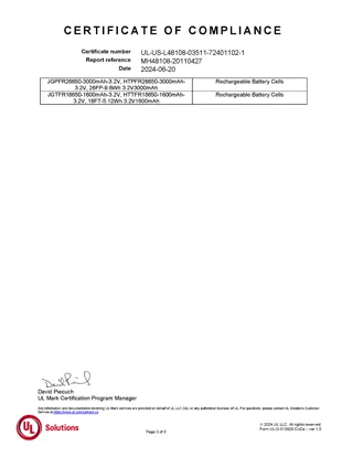 certificate of compliance