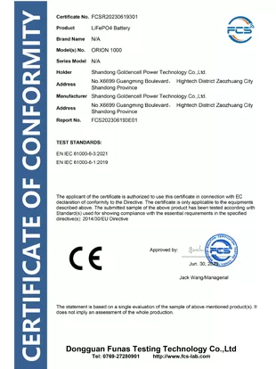 certificate of conformity
